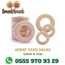 AHŞAP YASSI HALKA 20 ADET