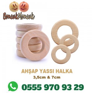 AHŞAP YASSI HALKA 20 ADET